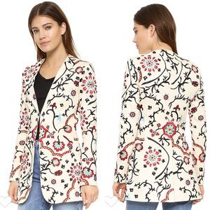 Alice + Olivia embroidered long blazer